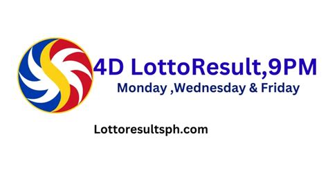 4d lotto schedule|4D Lotto Results Today — April 08, 2024 .